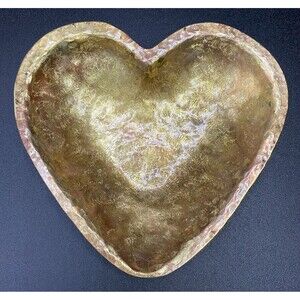 Brass In Pocket Heart Keepsake Dish by Succulent Metals Welded Artistry